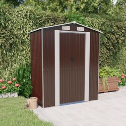 vidaXL Vrtno spremište tamnosmeđe 192 x 108 x 223 cm pocinčani čelik Cijene