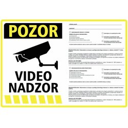 TECHTRADE samolepilna nalepka opozorilna - videonadzor Cene