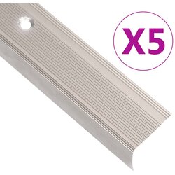 vidaXL Obroba za stopnice L-oblike 5 kos aluminij 100 cm barva penine Cene