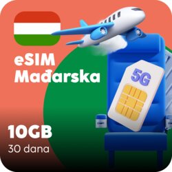 Ananas eSIM Mađarska eSIM kartica - 10GB prepaid mobilnih podataka za 30 dana Cene