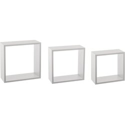 JJA Zidne police u obliku kocke, 3 kom. FIXY 24x12x24, 27x12x27, 30x12x30cm mdf, bijela Cene
