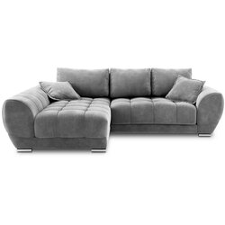 Windsor & Co Sofas siva baršunasta kutna garnitura na razvlačenje Nuage, lijevi kut Cene