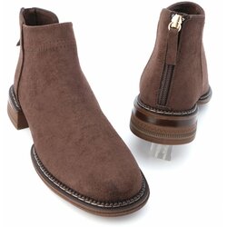 Marjin Women's Casual Boots & Booties With Zipper At The Back Efren Brown. Cene