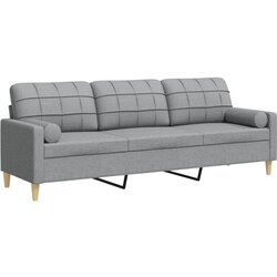 Maison Chic kavč - Sofa - Kanape trosed z okrasnimi blazinami svetlo siv 210 cm blago, (21727764) Cene