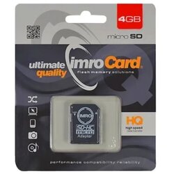 Imro memory card 4GB microSDHC cl. 10 + adapter Cene
