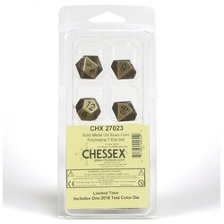 Chessex kockice - polyhedral - solid metal old brass (7) Cene