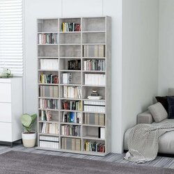 Cd Omarica za CD plošče betonsko siva 102x23x177,5cm iverna plošča Cene