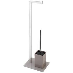 Feridras DRŽAČ TOLETNOG PAPIRA I WC ČETKE 70,5 cm, KROMIRANI ČELIK /PVC/KALJANO STAKLO, BEŽ Cene
