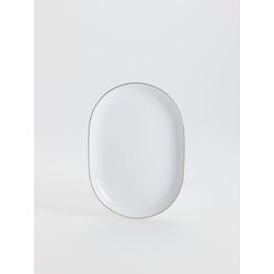 Reserved porcelanast krožnik z robom - srebrna Cene