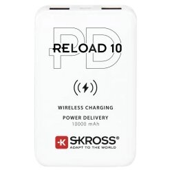 Skross Reload 10 PD, Qi powerbank (rezervna baterija) 10000 mAh li-ion bijela prikaz statusa Cene
