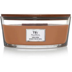 WoodWick Mirišljava sveća Santal Myrrh Elipse, Braon Cene