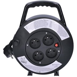 solight PB21B - Produžni kabl na kolutu 10 m, crni Cene