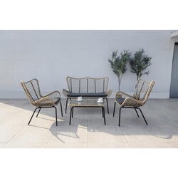 Acamp lounge garnitura korfu, 4-Delni set, temno siva Cene