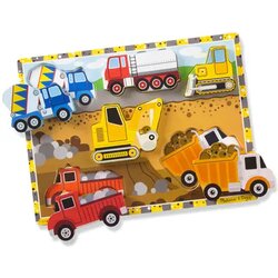 Melissa &amp;amp, Doug Delovni stroji Debela lesena oblikovna sestavljanka s 6 elementi - Melissa &amp, Doug Cene