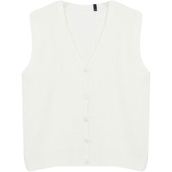 Trendyol Ecru Buttoned V-Neck Regular Vest Cene