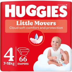 Huggies little movers pelene za bebe, 7 - 18 kg, 66 kom Cene