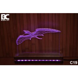 Black Cut 3D lampa sa 9 različitih boja i daljinskim upravljačem - pterosaurus ( C19 ) Cene