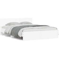 vidaXL Okvir za krevet s uzglavljem i LED bijeli 150x200 cm Cijene