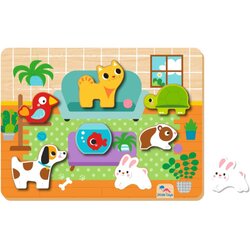 2Kids Toys Shape Puzzles aktivnostna vstavljanka Pets 12 m+ 8 kos Cene