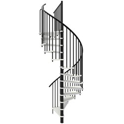 Minka Spiralno stopnišče Spiral Smart (Premer: 160 cm, Črna, Barva stopnice: Bela, Višina nadstropja: 305 cm) Cene