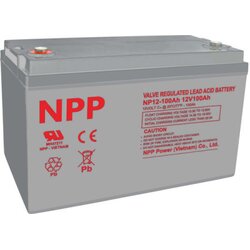 NPP NPG12V 100Ah, GEL BATTERY, C20=100AH, T16, 330x171x214x220, 27,3KG, Light grey Cene