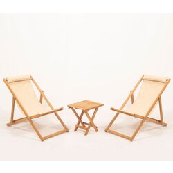 Hanah home MYN03 Cream Garden Table & Chairs Set (3 Pieces) Cene