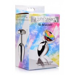 Booty Sparks Analni čep Rainbow Heart, majhen Cene