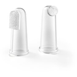 BabyOno Silicone Toothbrush otroška zobna ščetka za na prst z etuijem 0m+ 2 kos Cene