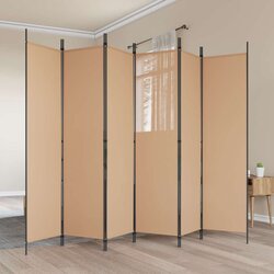  Razdjelnik prostora s 6 panela Bež 300 x 200 cm Tkanina - Bež 300 x 200 cm Cijene