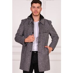 Dewberry PLT8335 MEN'S COAT-DIAGONAL GREY Cene