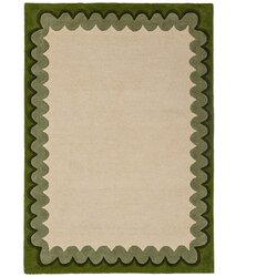 Flair Rugs Zelena/v naravni barvi ročno tkana volnena preproga 160x230 cm Wiggle Wool – Cene