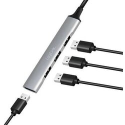 Logilink HUB type C ultra slim, 4 x USB-A, aluminimum Cene