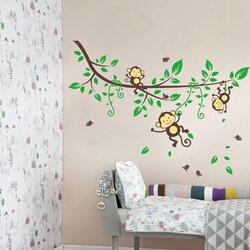 Ambiance Stenska nalepka Monkeys on Tree Cene