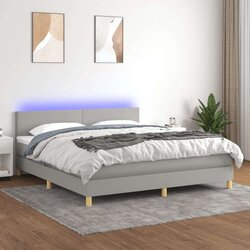  Box spring s madracem LED svjetlosivi 180x200 cm tkanina Cijene