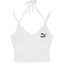 Puma ženski klasični rebrasti kratki top, beli Cene