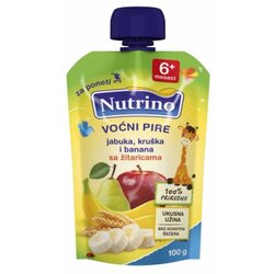 Nutrino voćni pire jabuka, kruška i banana sa žitaricama 100g Cene