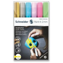 Jiné Flomaster akrilni marker, Paint-It 310, 2 mm, pastelne boje + zlatna i srebrna 6/1 Cene