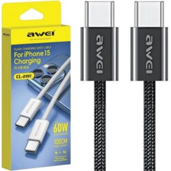Awei CL-219T KABEL USB-C NA USB-C 60W ČRN/ČRN ZA IPHONE 15, (22069387) Cene