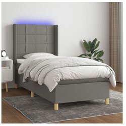  Box spring s madracem LED tamnosivi 90x200 cm tkanina Cijene