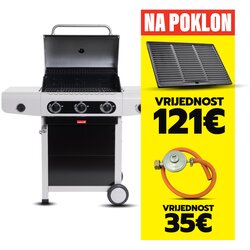 Barbecook Siesta 310 Black Edition plinski roštilj + plancha + plinski regulator s crijevom Cene