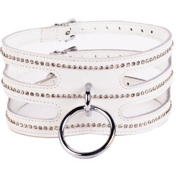 DEVIL STICKS Designer Traingo Collar Calf Softy Leather White Cene