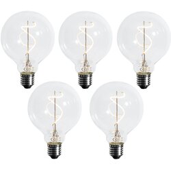 LUEDD Komplet 5 E27 zatemljiva LED spiralna žarnica G95 4W 270lm 2700K Cene