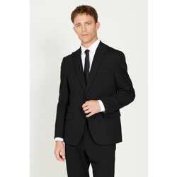 ALTINYILDIZ CLASSICS Men's Black Slim Fit Slim Fit Dovetail Collar Patterned Suit Cene