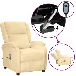 vidaXL električni masažni stol krem žamet Cene