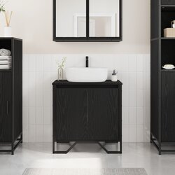 vidaXL ormar za umivaonik u kupaonici crni hrast 60x35x60 cm kompozitno drvo Cijene