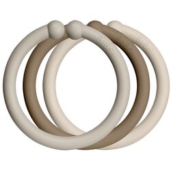 Bibs Loops obešalni obročki Sand / Dark Oak / Vanilla 12 kos Cene