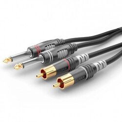 Sommer Cable HBA-62C2-0030 klinker / cinch avdio priključni kabel [2x klinken vtič 6.3 mm (mono) - 2x moški cinch konektor] 0.30 m črna, (20432324) Cene