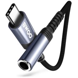 BWOO audio adapter cable BZ47 aux 3,5 mm to USB-C black Cene