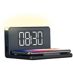Ksix Budilka z brezžičnim polnilnikom qi črna, (20472838) Cene