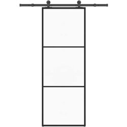 Furnova Drsna vrata z opremo 76x205 cm ESG steklo in aluminij, (21945184) Cene